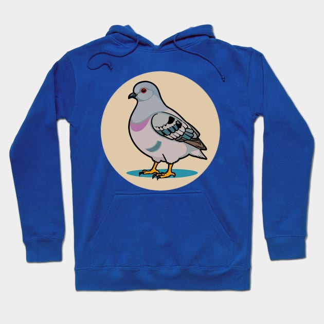 Funky Little Pigeon Guy Side Profile Hoodie by CursedContent